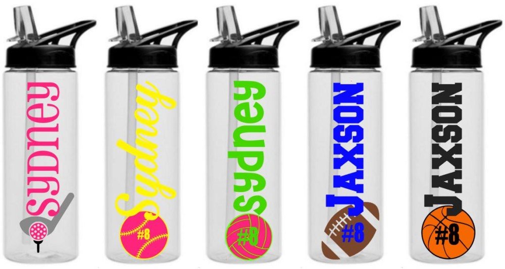 Personalized Plastic Water Bottle, Baseball T-ball Kids Sports