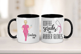 Coffee Scrubs and Rubber Gloves, Personalized Nurse Mug