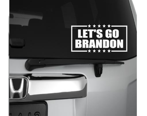 100pcs 6*4cm Black Let's Go Brandon Sticker Vinyl Funny Custom Bumper Decal  FJB For Car Decor - AliExpress