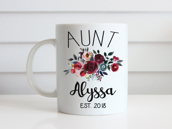 New Aunt Gift, Personalized Mug